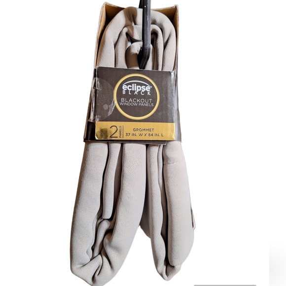 Eclipse Blackout Shadow Window Gray Curtain Panels Size 37"in (W) X 84"in (L) - Picture 6 of 6